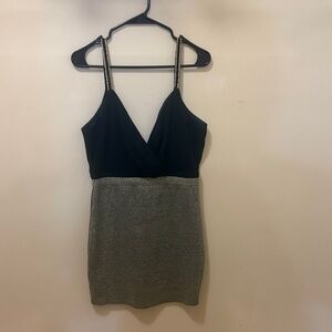 Black and Gold Sleeveless Dress